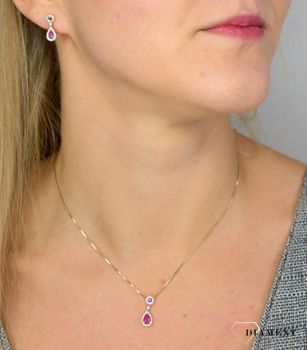 Kolczyki złote DIAMENT rubin, diamenty 60027072 HSI. Kolczyki złote wiszące DIAMENT rubin i diamenty polskiej marki Arenart  (1).JPG